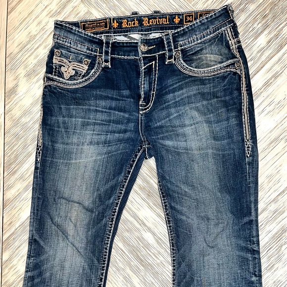 Rock Revival Other - Rock Revival Cace Dark Blue Bootcut Jeans